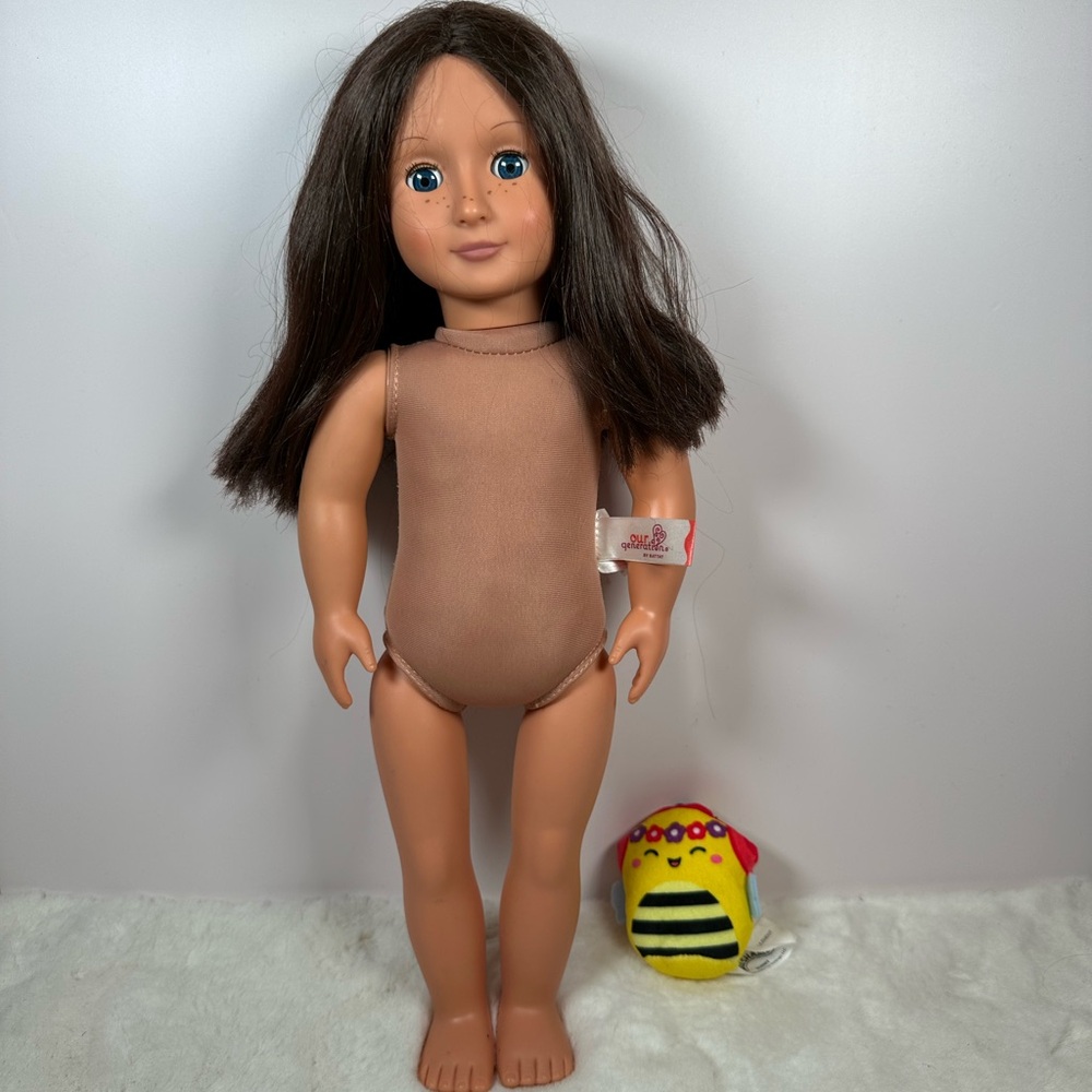 Our Generation Doll - Brown Hair Blue Eyes + Miniature Squishmallow